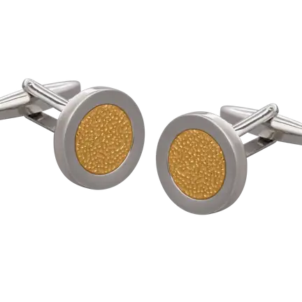 Christakis Athens Round Gold Center Cufflinks