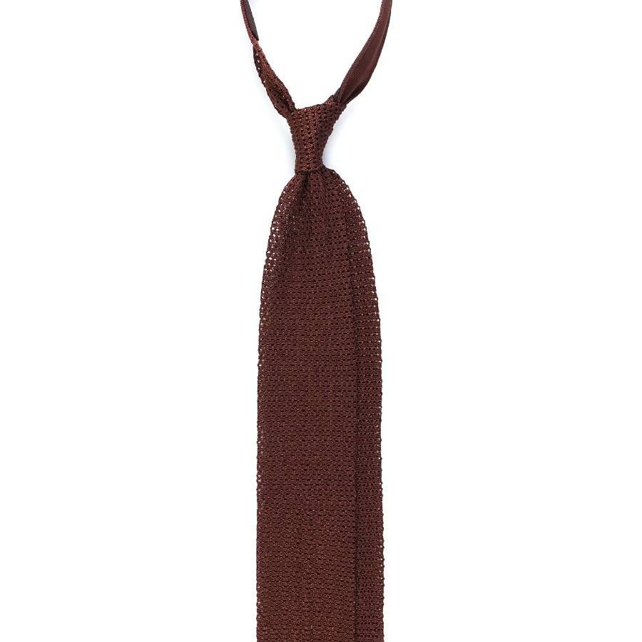 Christakis Athens Salerno V Tricot Knit Brown Tie